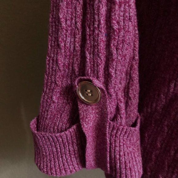 Mulberry Sweater with Gold Button Accents - Picture 3 of 6